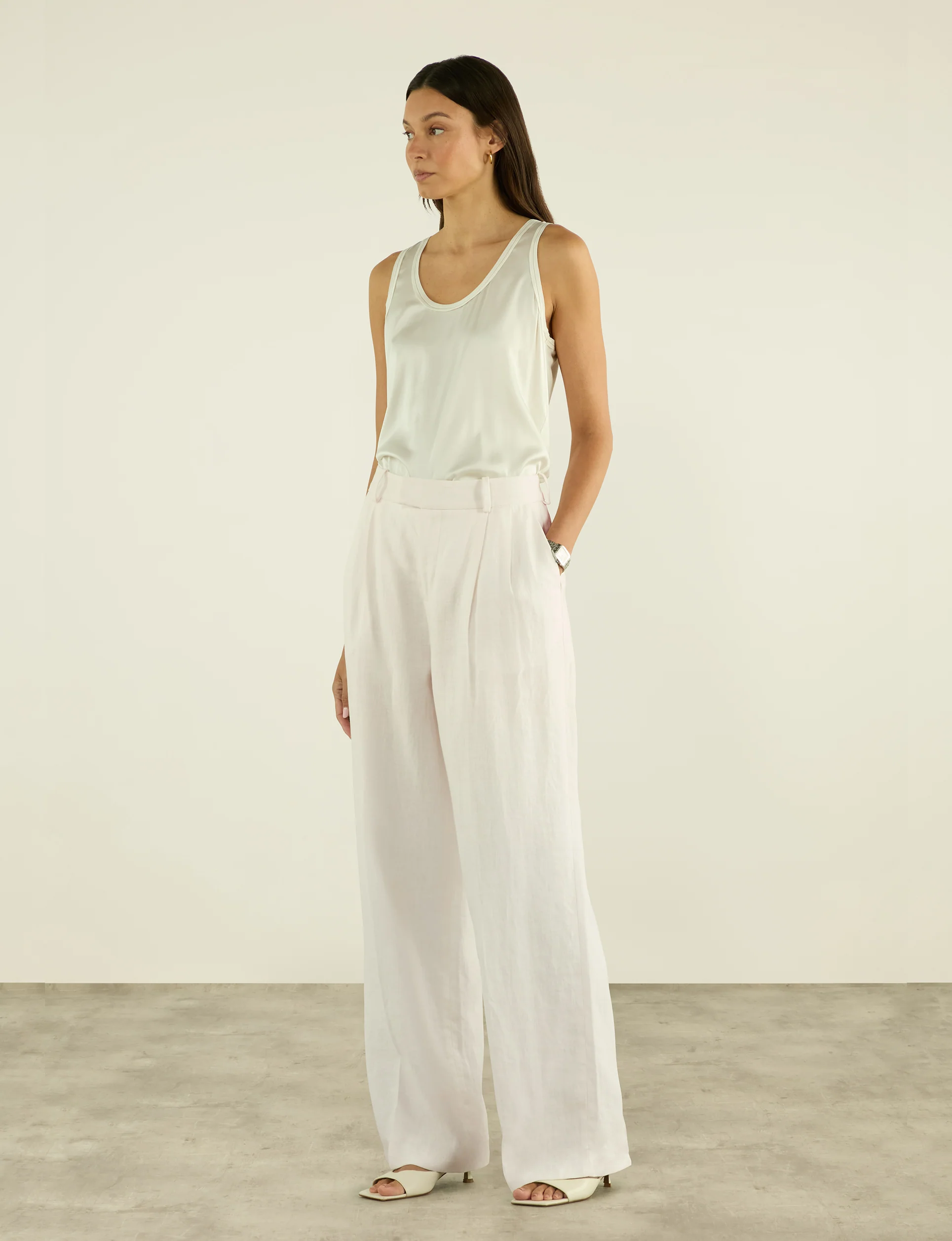 Rampling Trouser: Linen, Ivory - Image 4