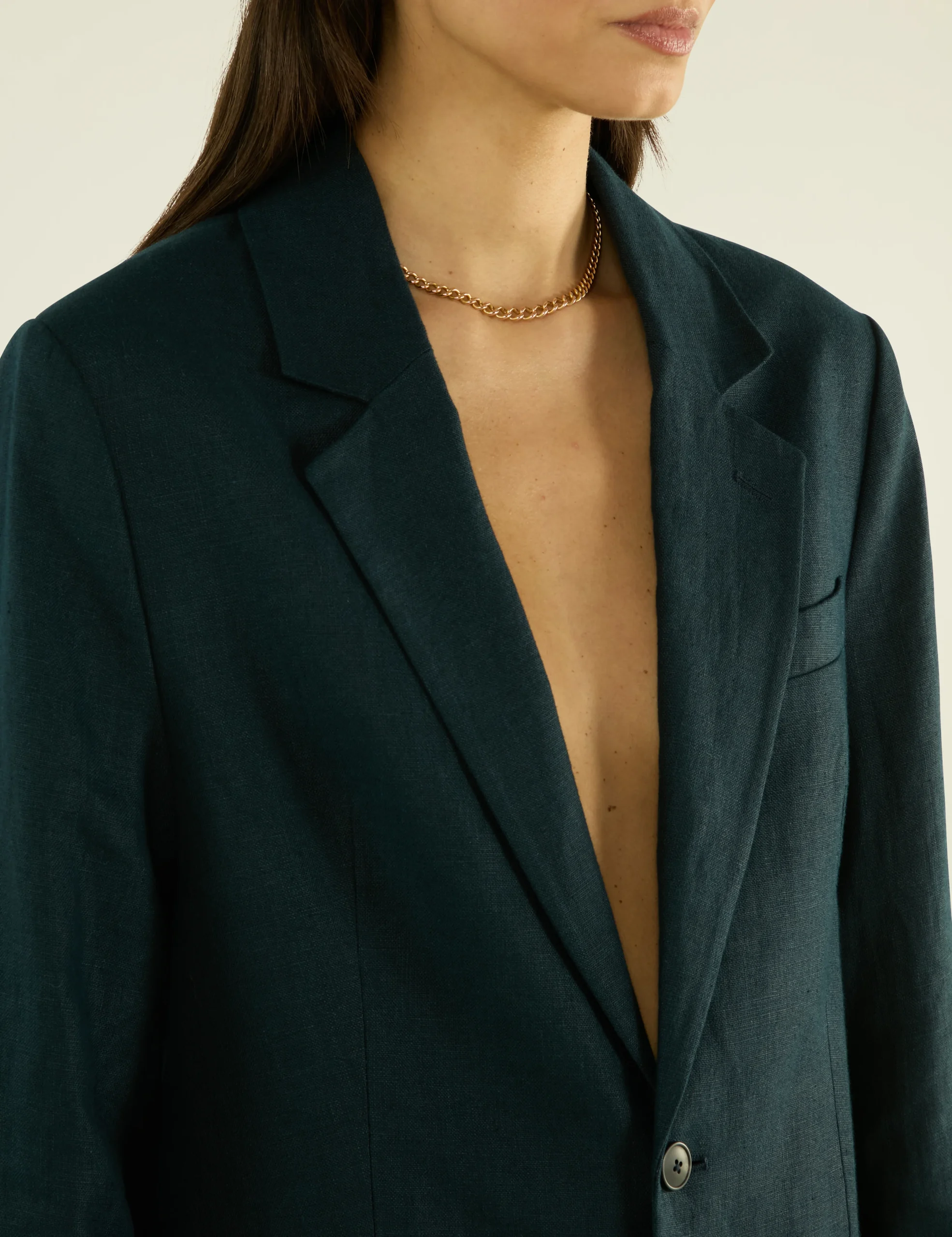 Hutton Blazer: Linen, Navy Blue - Image 4