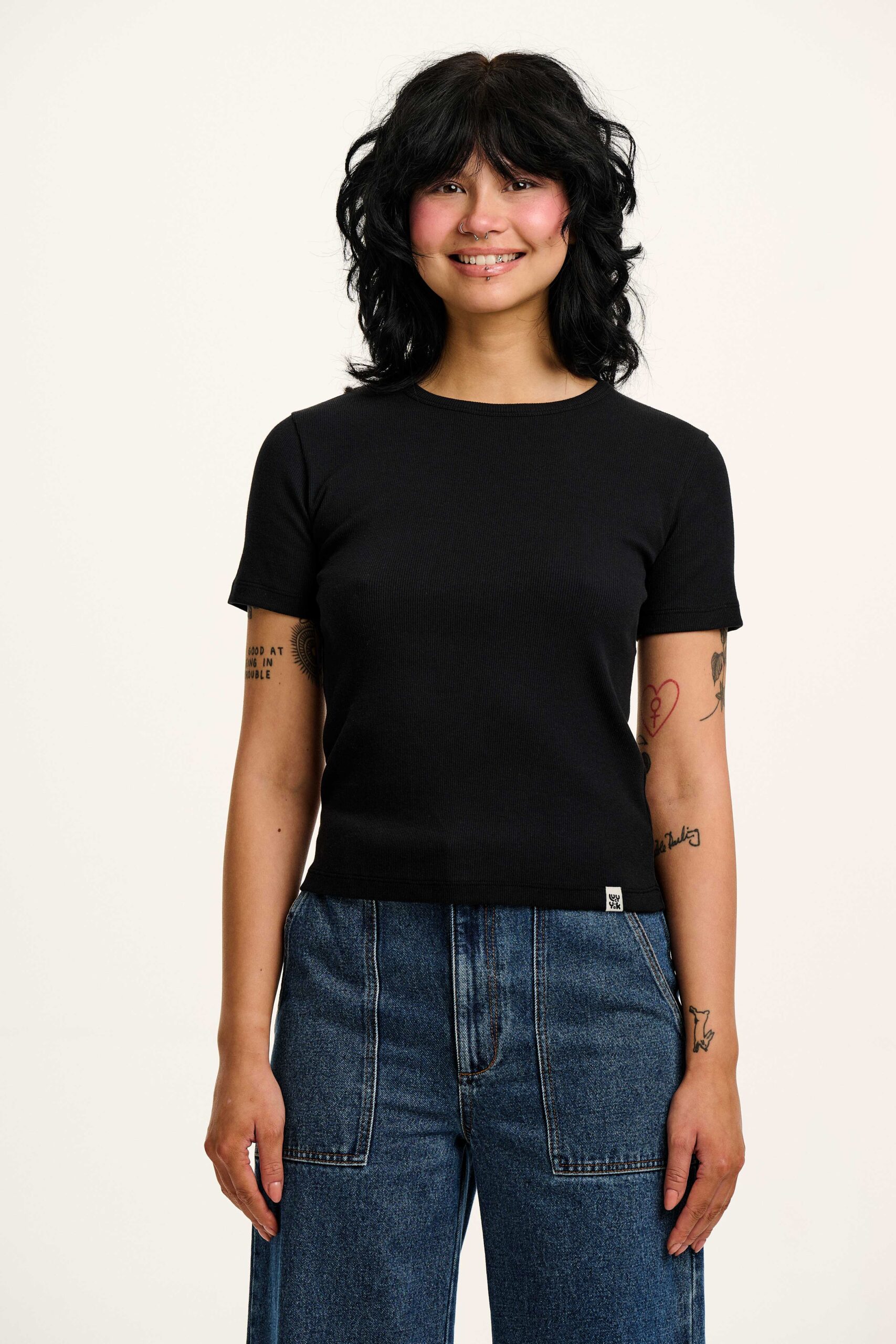 Gracie - Cotton Tee in Black