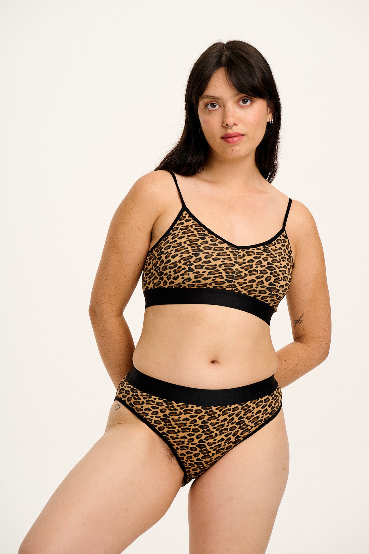 Ruby - Crop Top Cotton & Bamboo Bralette in Leopard Print - Image 4