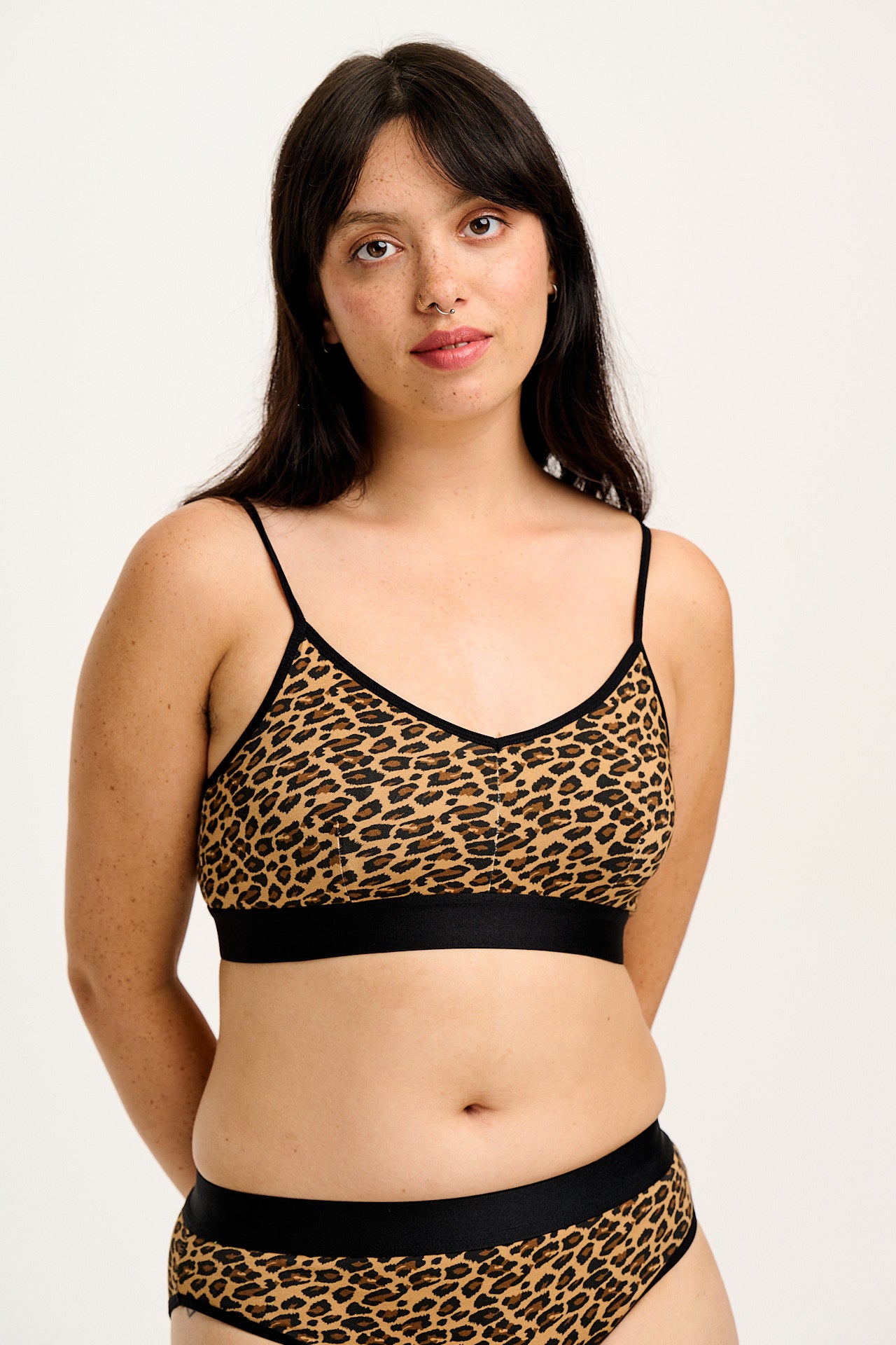 Ruby - Crop Top Cotton & Bamboo Bralette in Leopard Print - Image 6