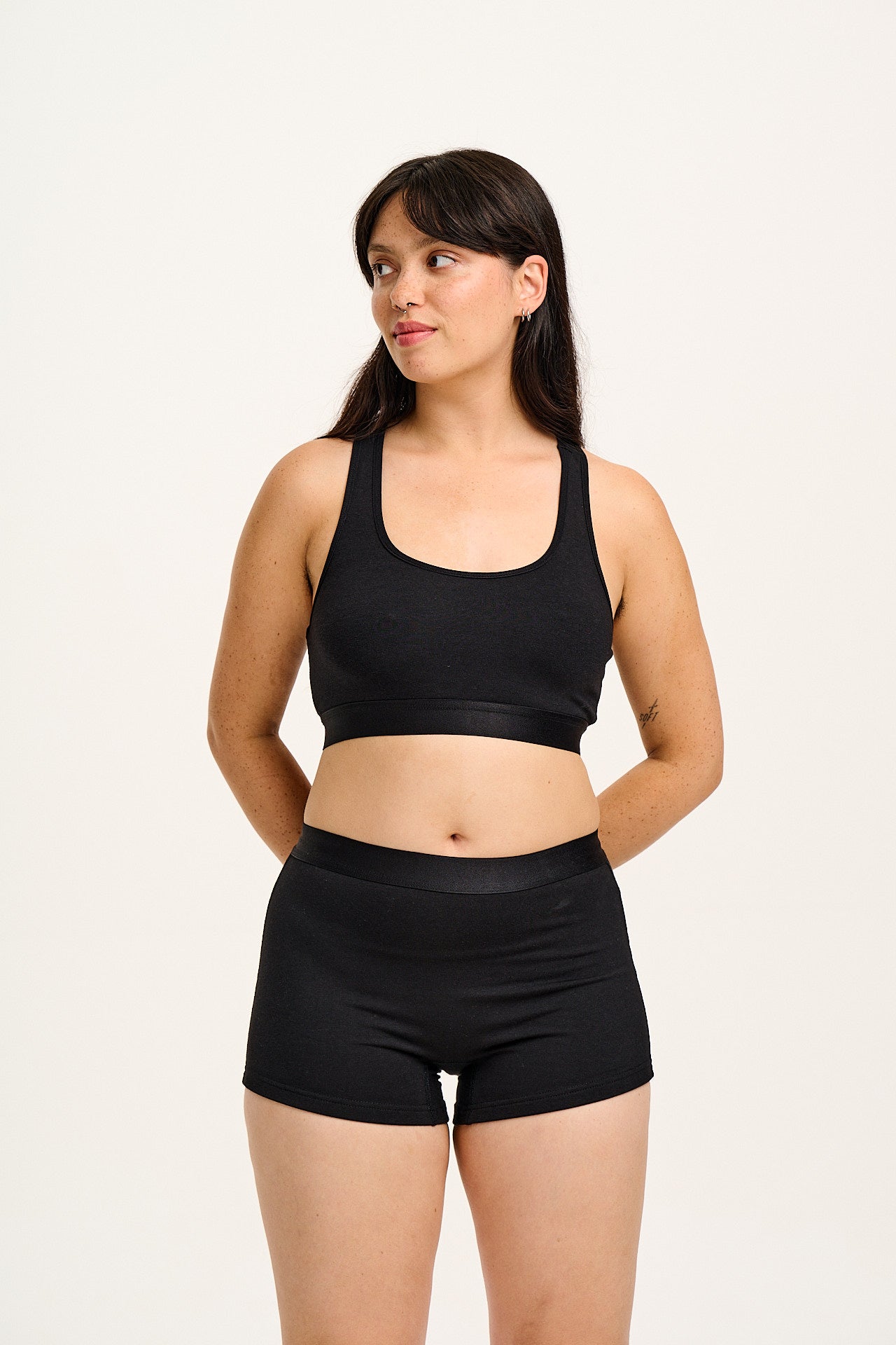 Joey - Cotton & Bamboo Boxer Shorts in Black - Image 2