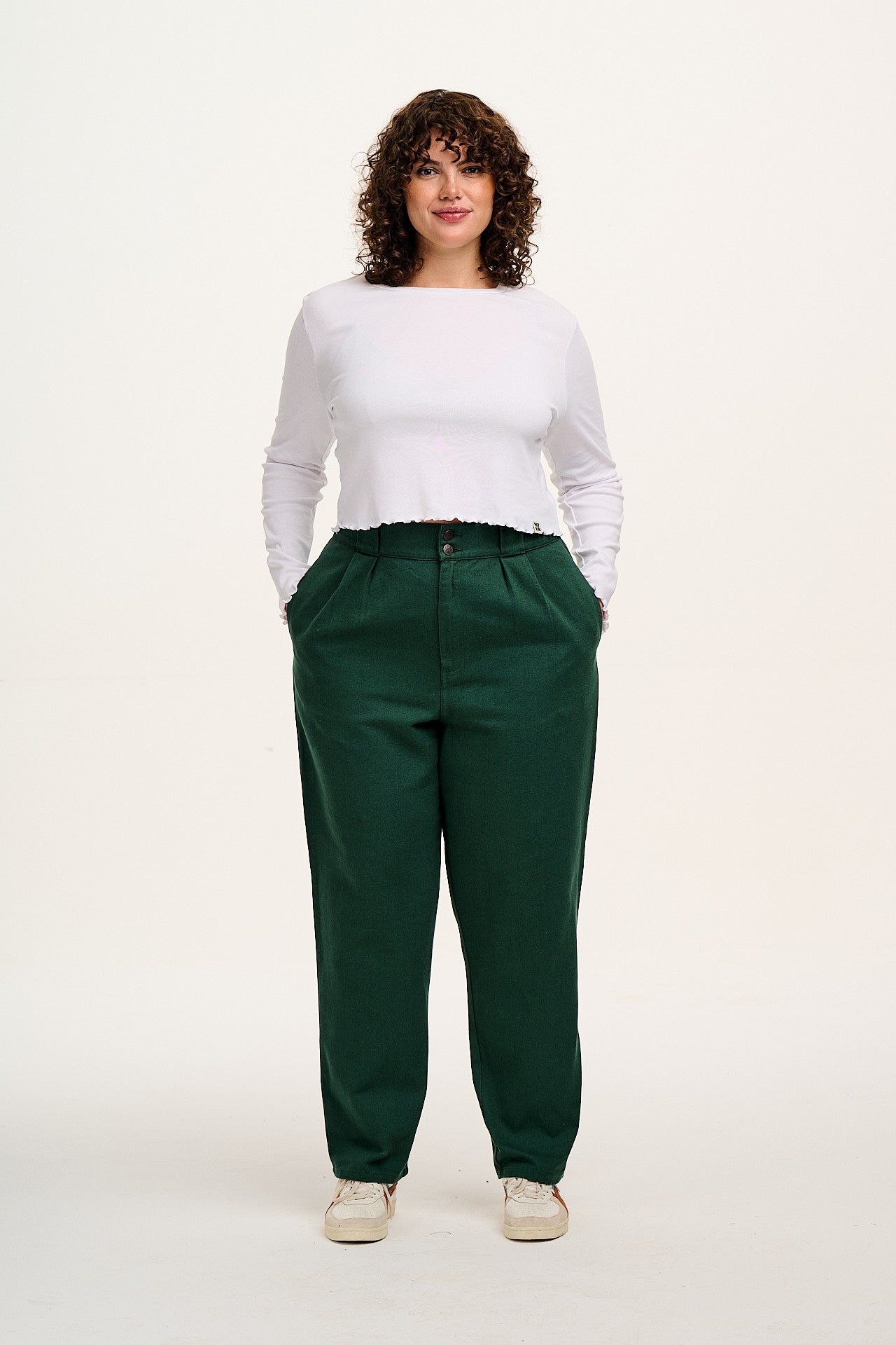 Addison - Cotton Jeans in Posy Green - Image 13