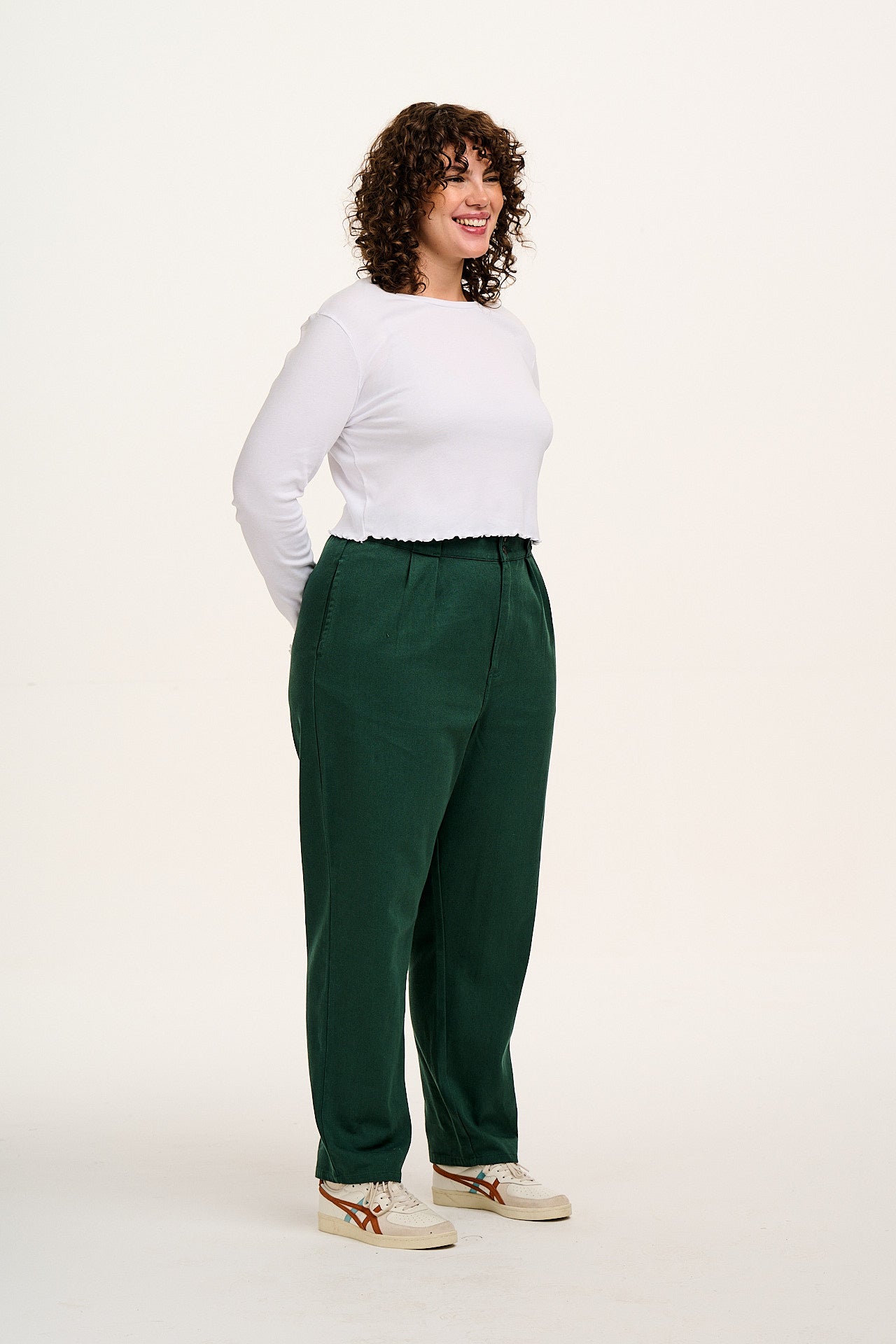 Addison - Cotton Jeans in Posy Green - Image 14