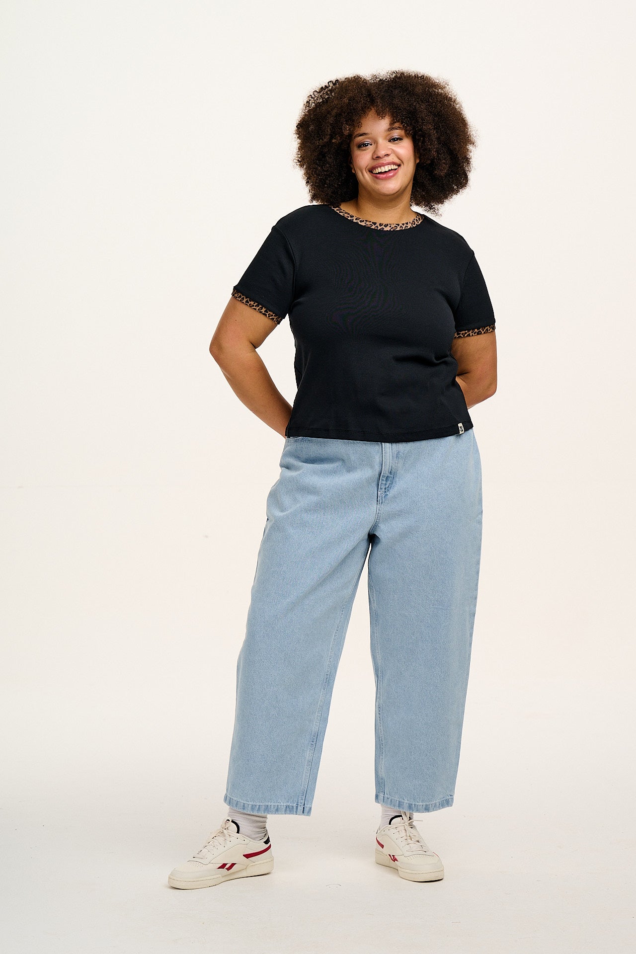 Maya - Cotton Tee in Black Leopard Print - Image 3
