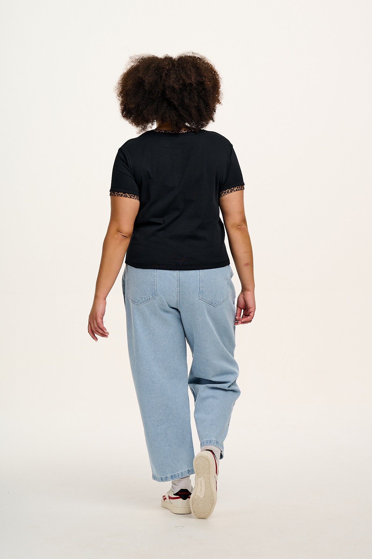 Maya - Cotton Tee in Black Leopard Print - Image 4