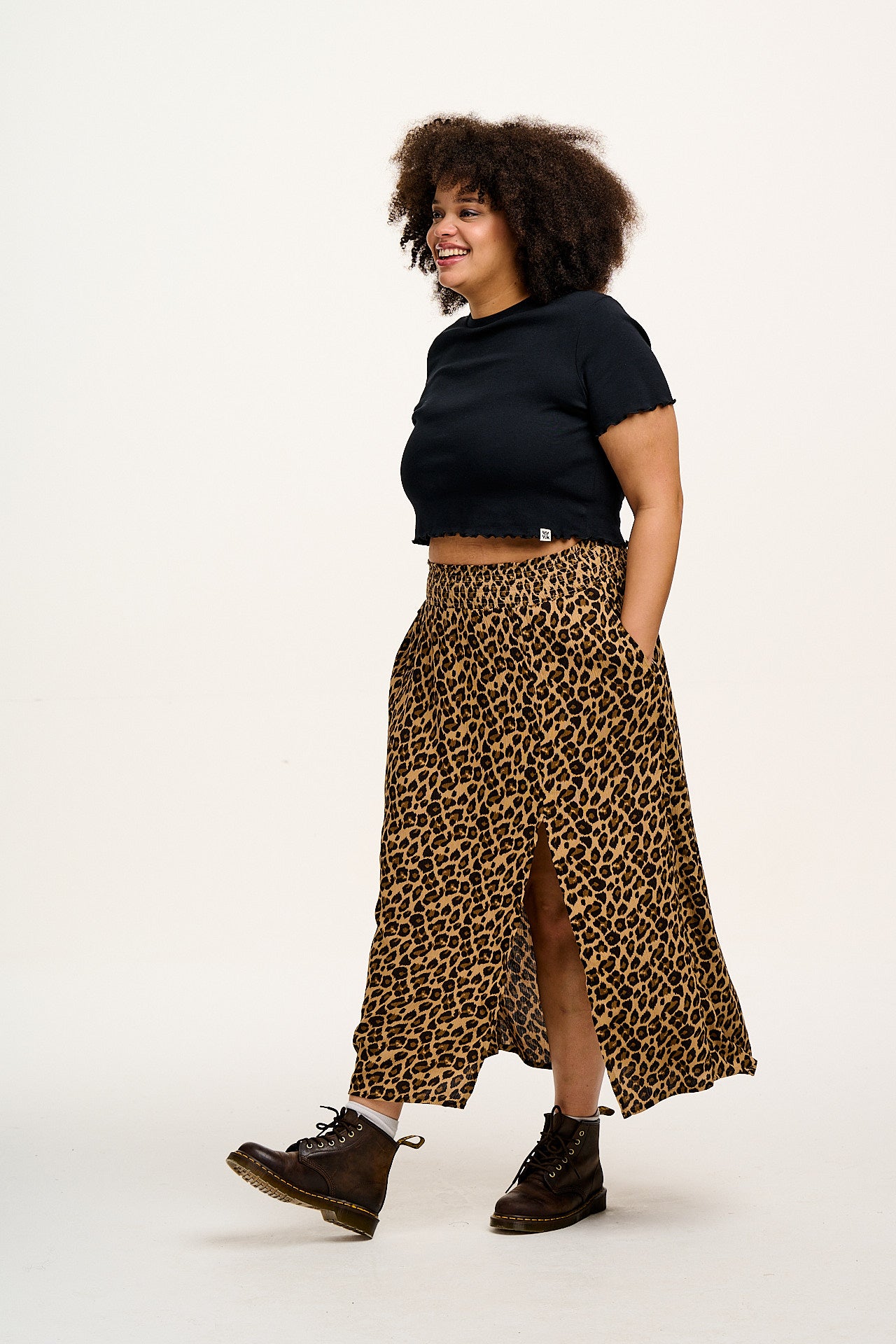 Poppy - Elasticated Waist Skirt in Leopard Print - Image 7