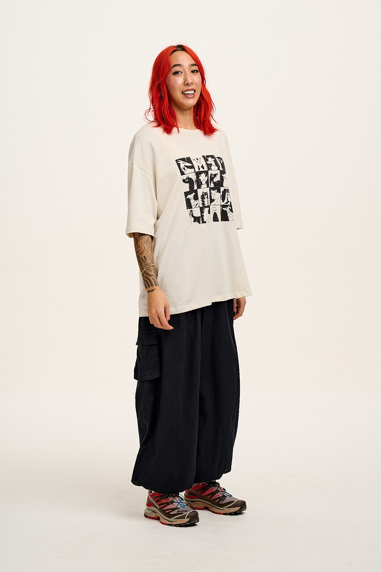 Rumi - Wide Leg Cotton & Linen Trousers in Black - Image 12