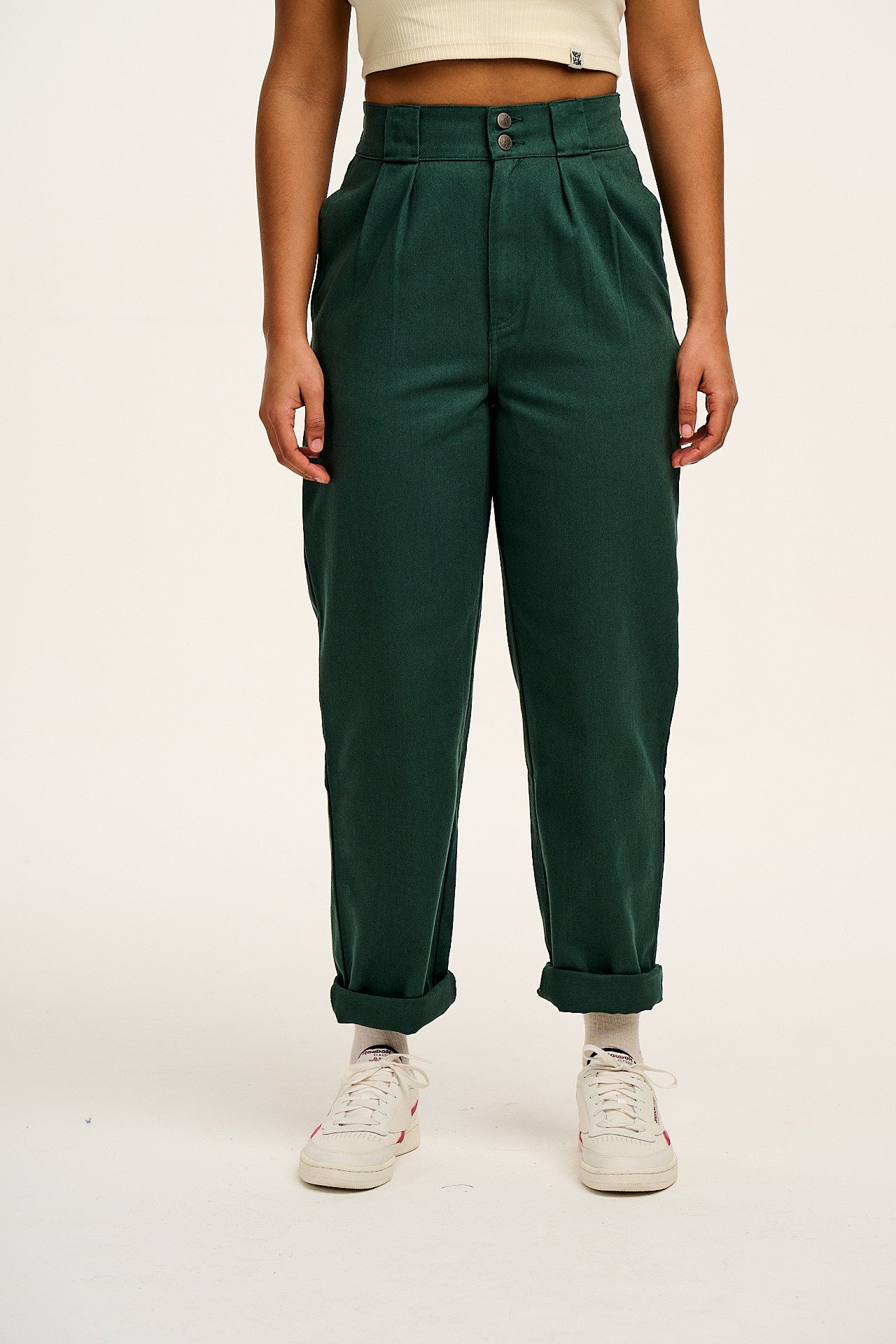 Addison - Cotton Jeans in Posy Green - Image 2