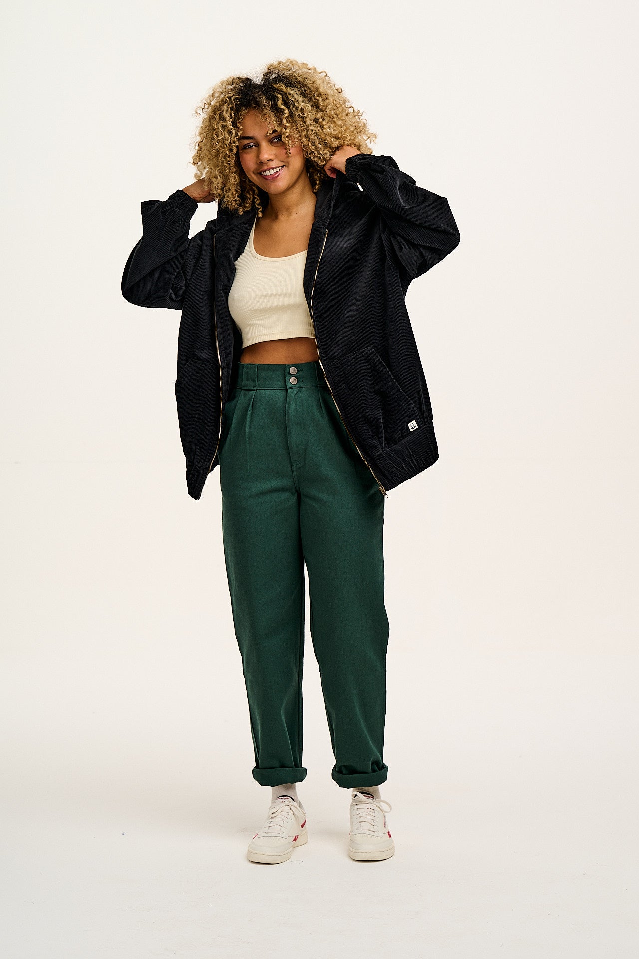 Addison - Cotton Jeans in Posy Green - Image 5