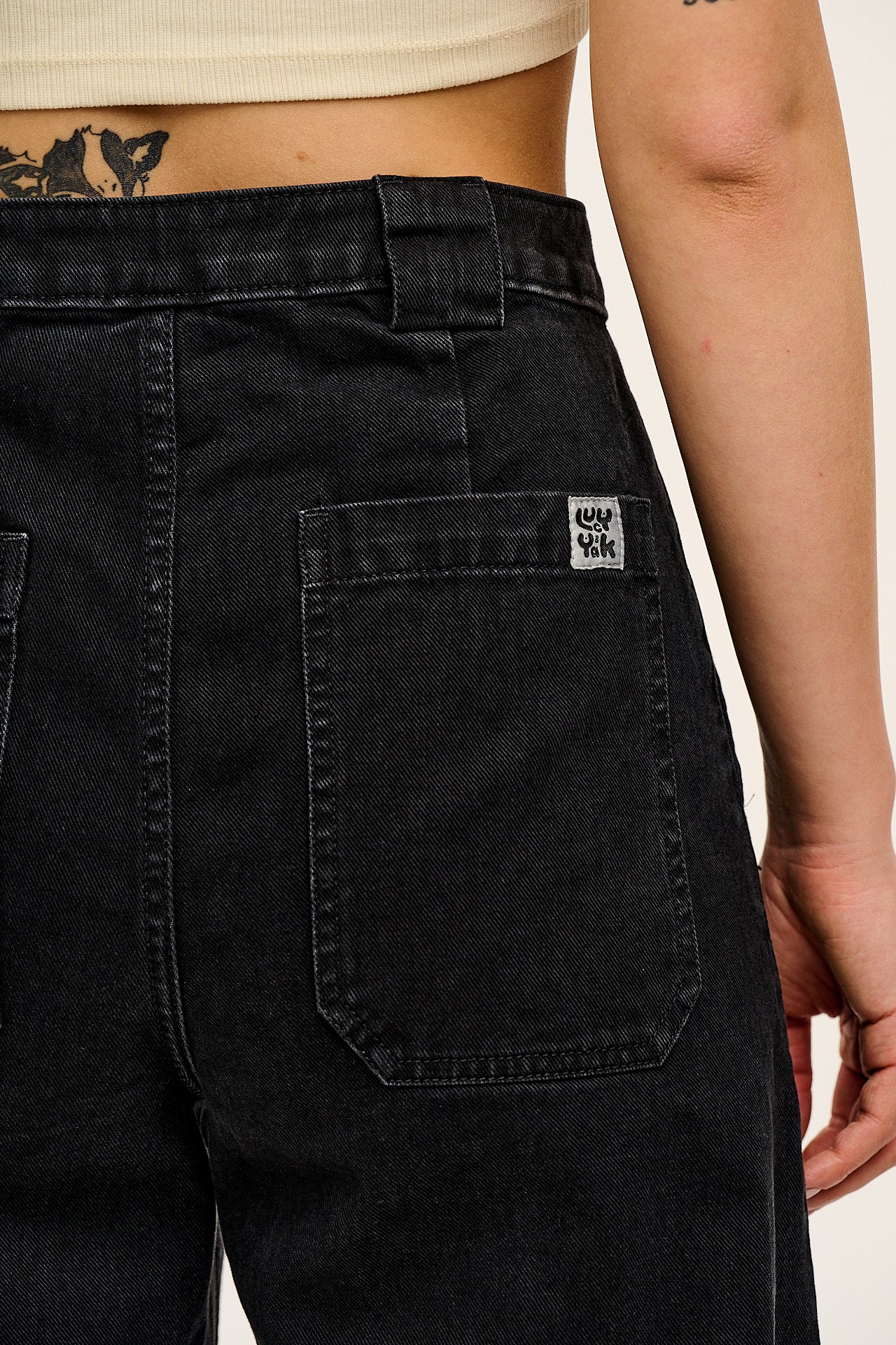 Delores - Wide Leg Denim Jeans Washed Black - Image 7