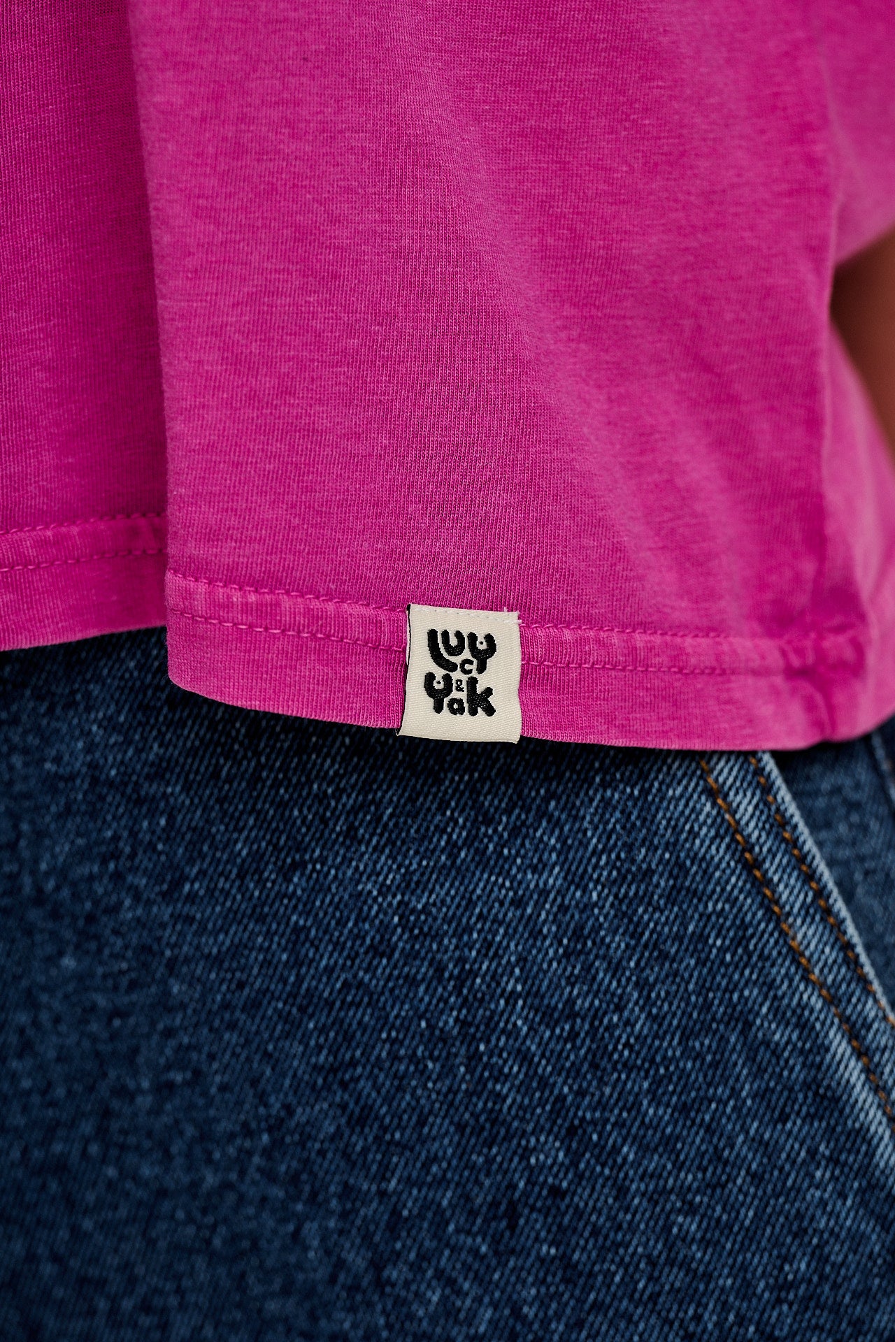 Zayla - Cropped Boxy Tee in Dahlia Pink - Image 6
