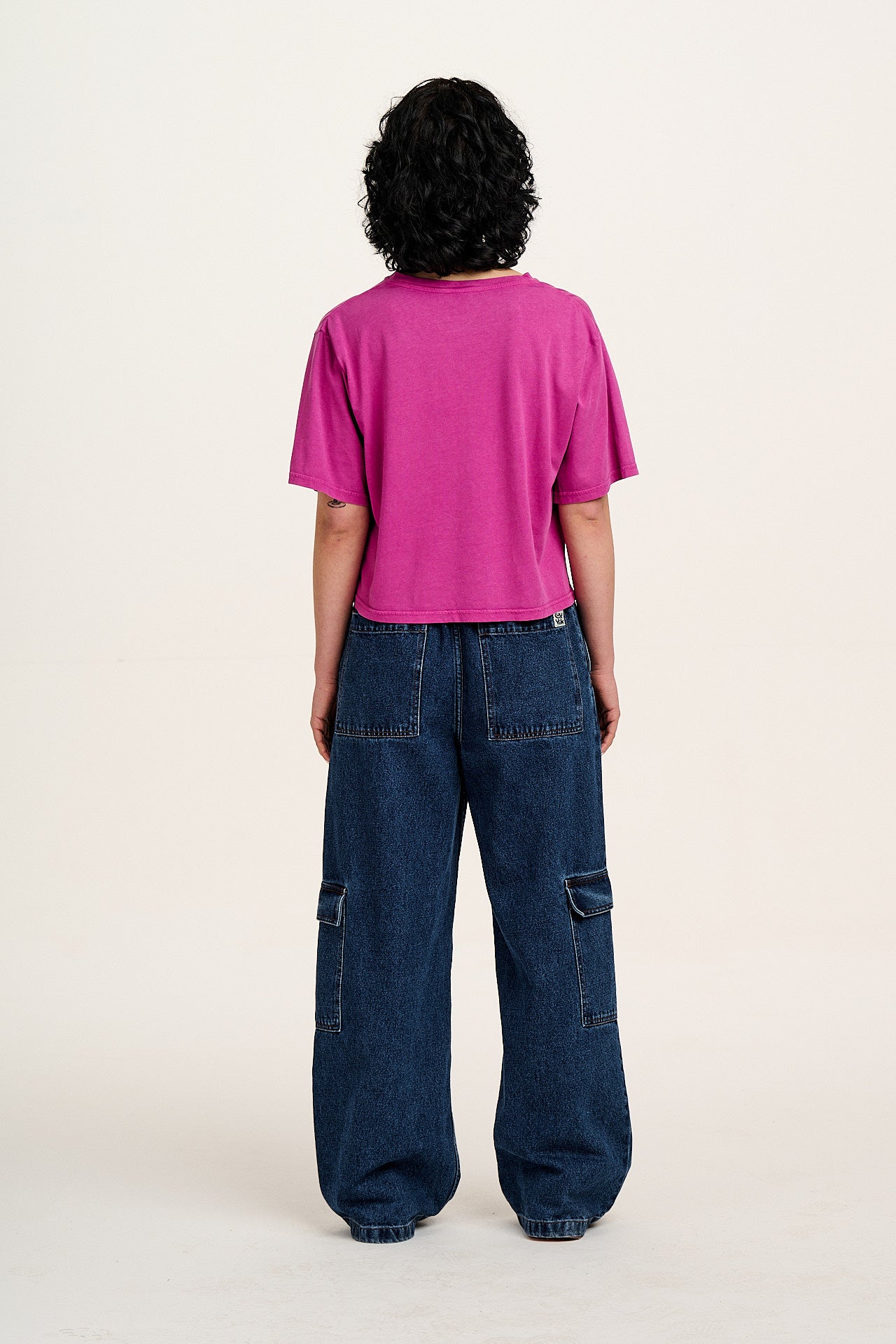 Zayla - Cropped Boxy Tee in Dahlia Pink - Image 5