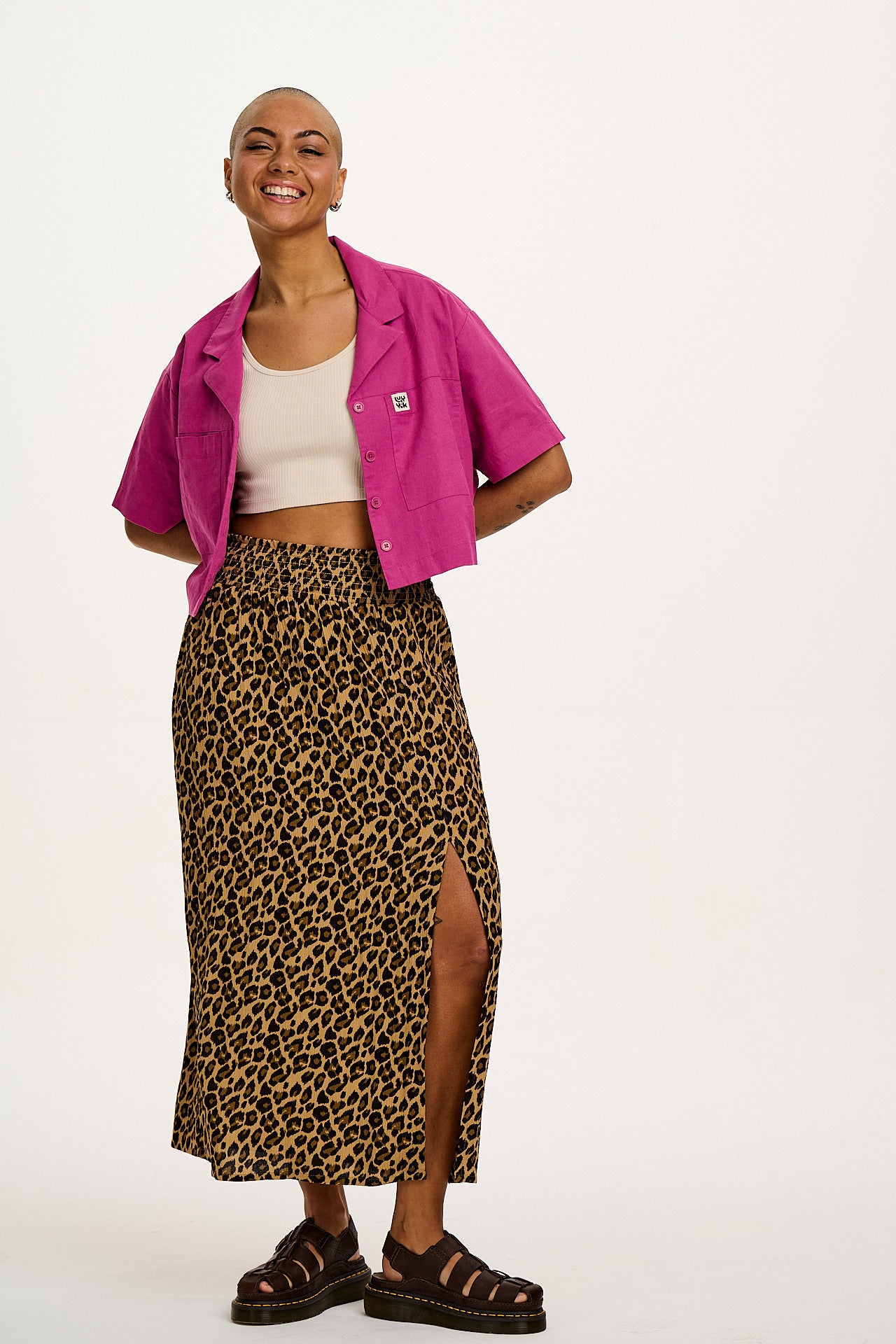 Poppy - Elasticated Waist Skirt in Leopard Print - Image 13