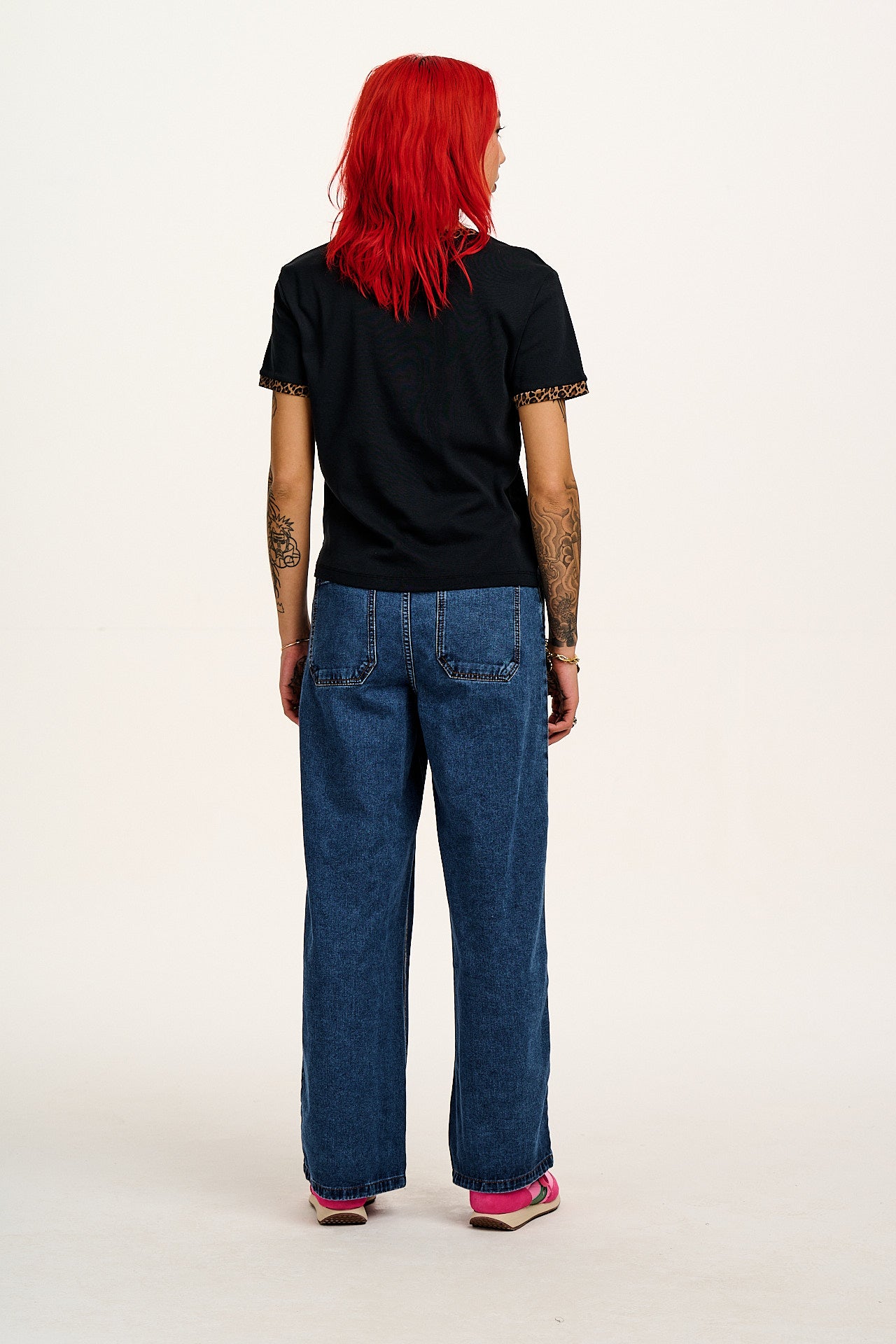 Maya - Cotton Tee in Black Leopard Print - Image 8