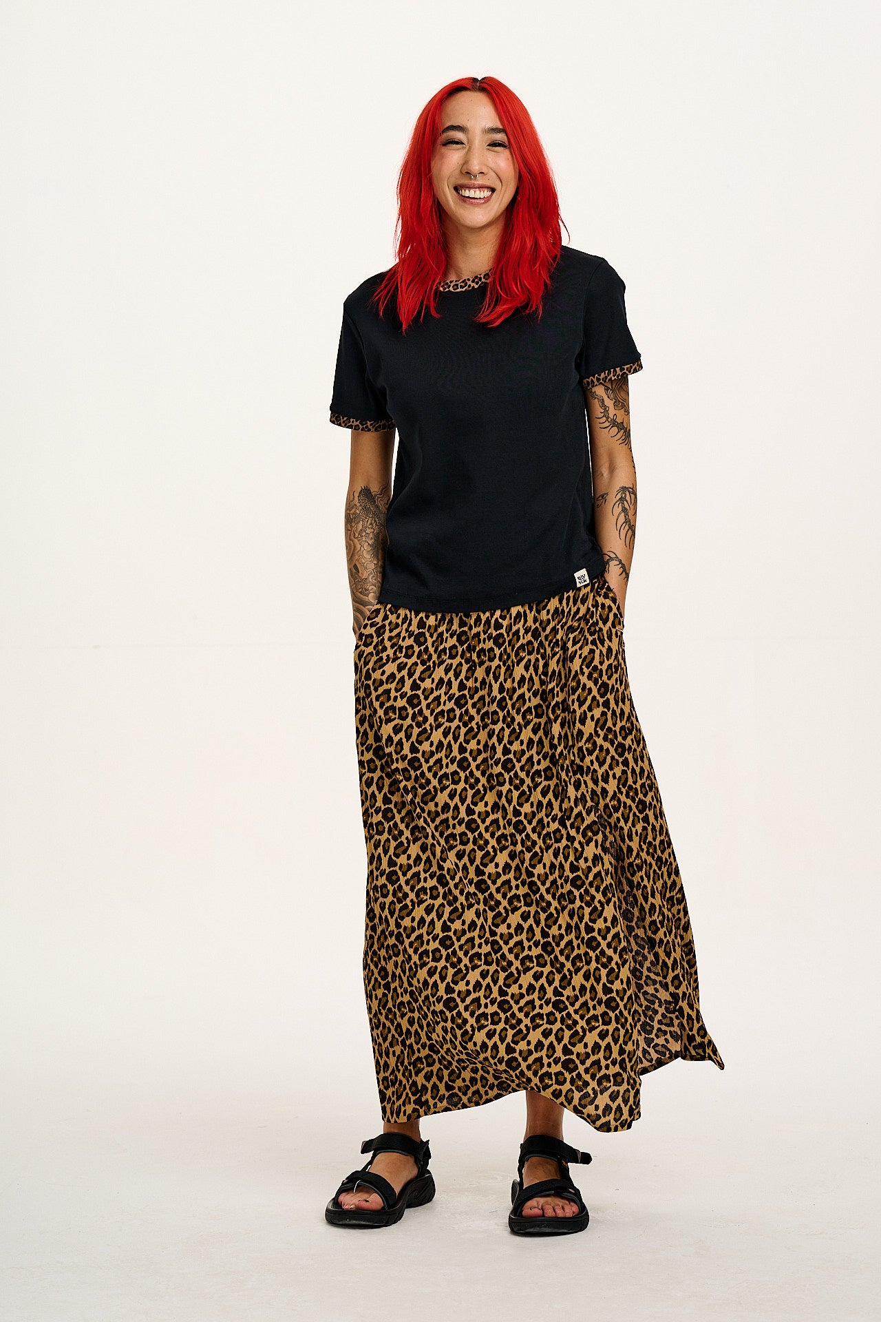 Poppy - Elasticated Waist Skirt in Leopard Print - Image 15