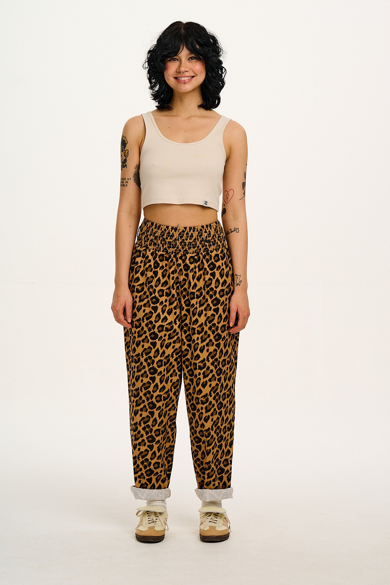 Alexa - Cotton Trousers in Leopard Print - Image 4