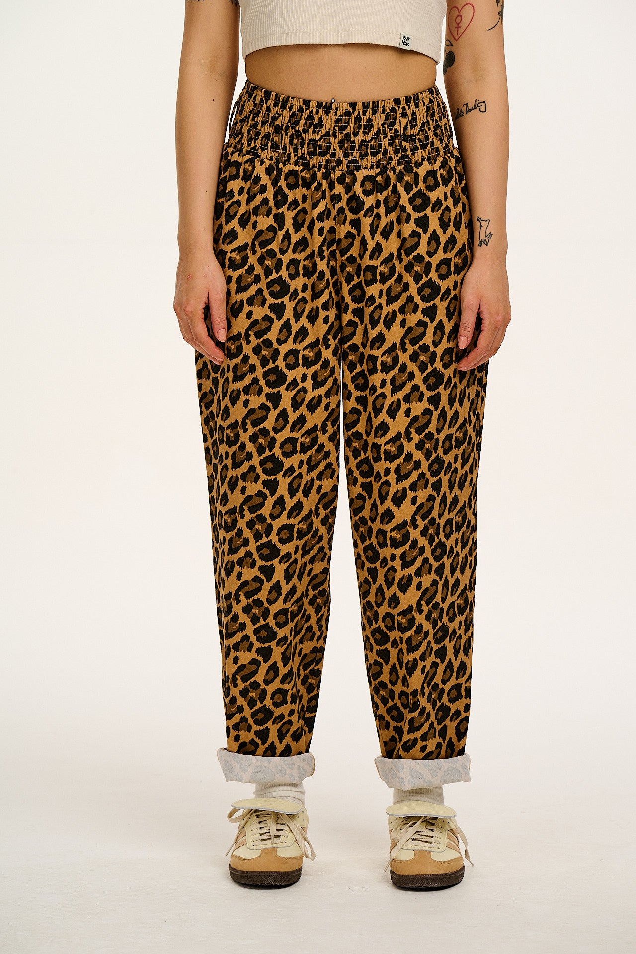 Alexa - Cotton Trousers in Leopard Print - Image 2
