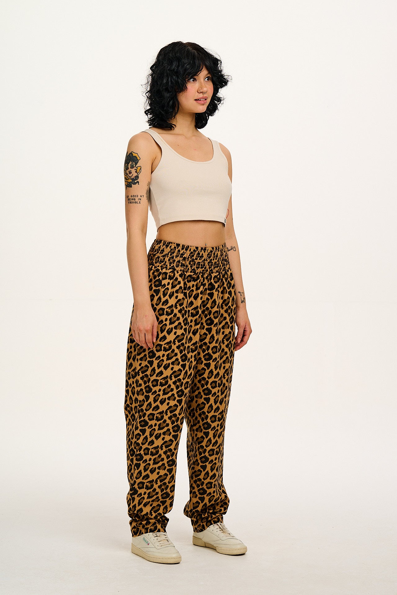 Alexa - Cotton Trousers in Leopard Print - Image 7
