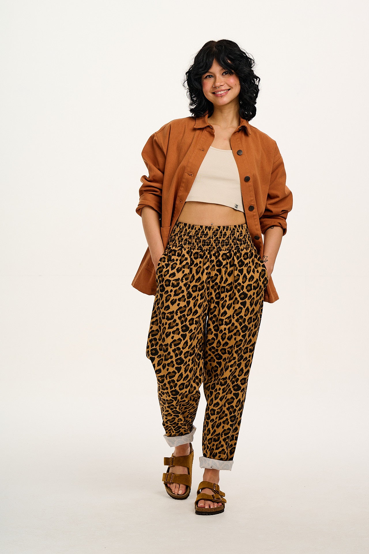 Alexa - Cotton Trousers in Leopard Print - Image 8