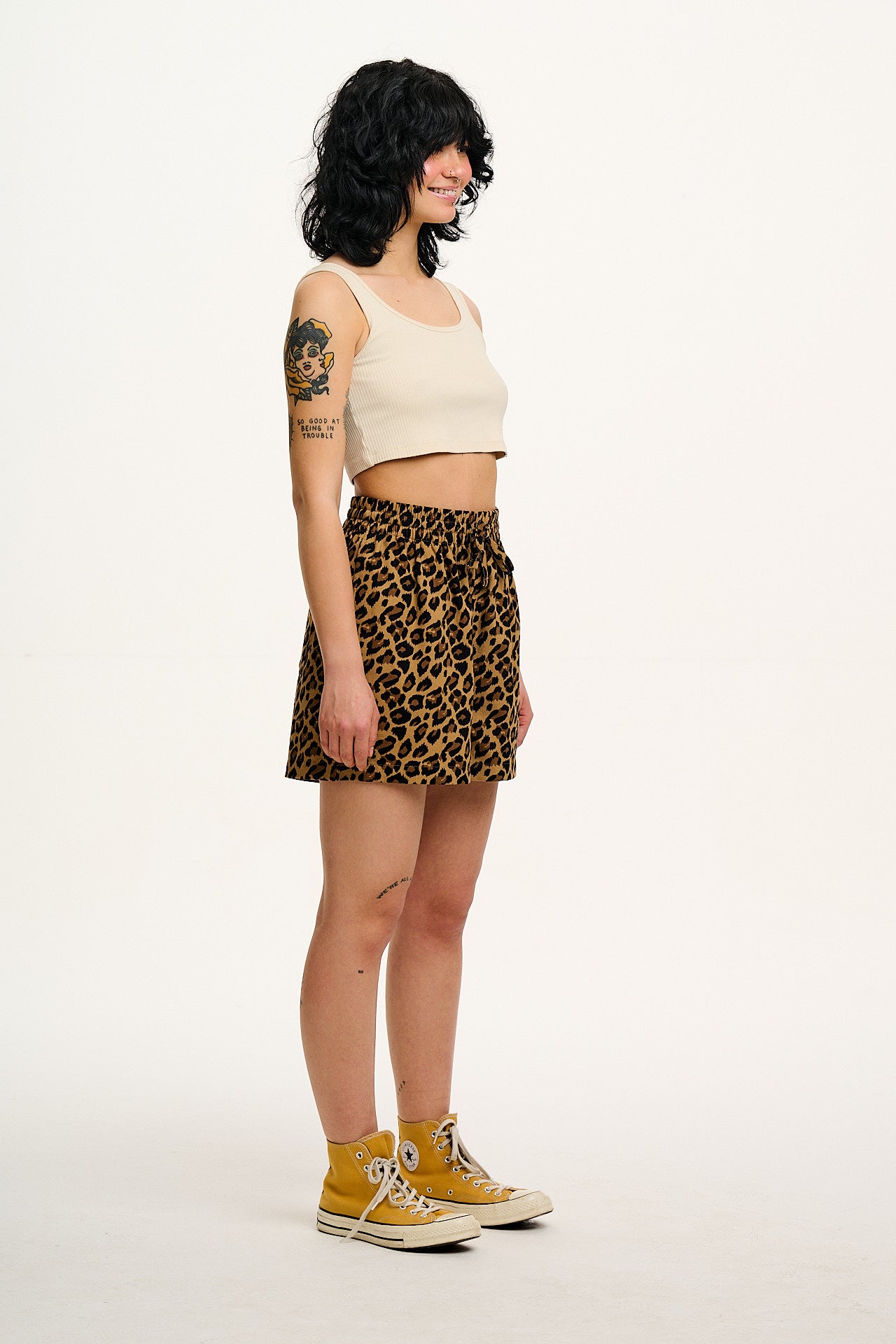 Charlie - Cotton Shorts in Leopard Print - Image 5