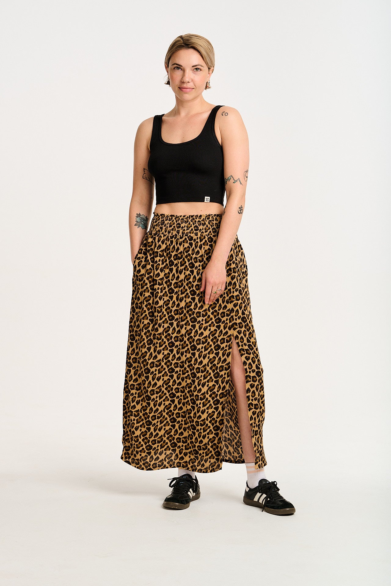 Poppy - Elasticated Waist Skirt in Leopard Print - Image 4