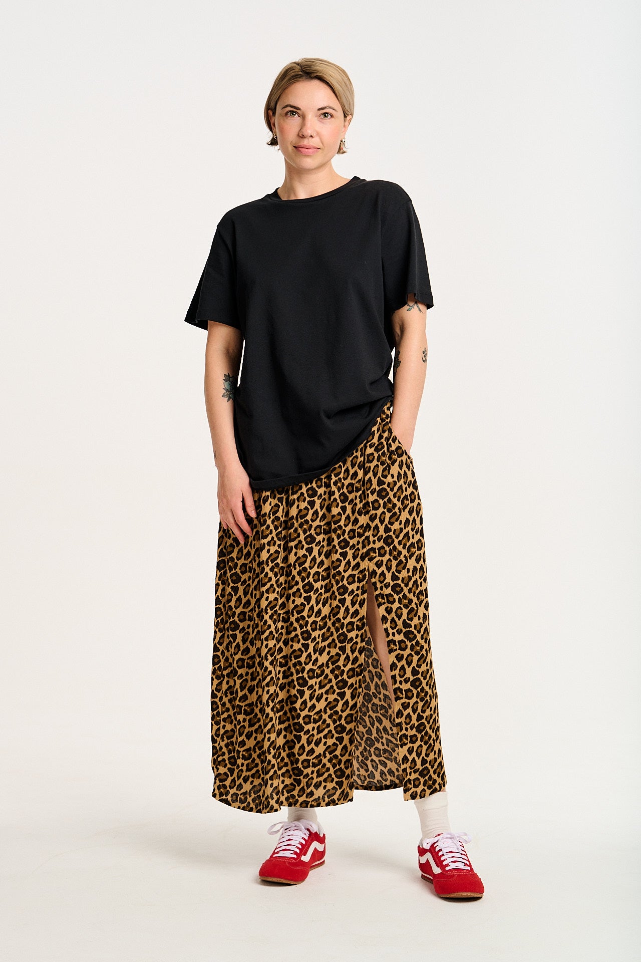 Poppy - Elasticated Waist Skirt in Leopard Print - Image 6