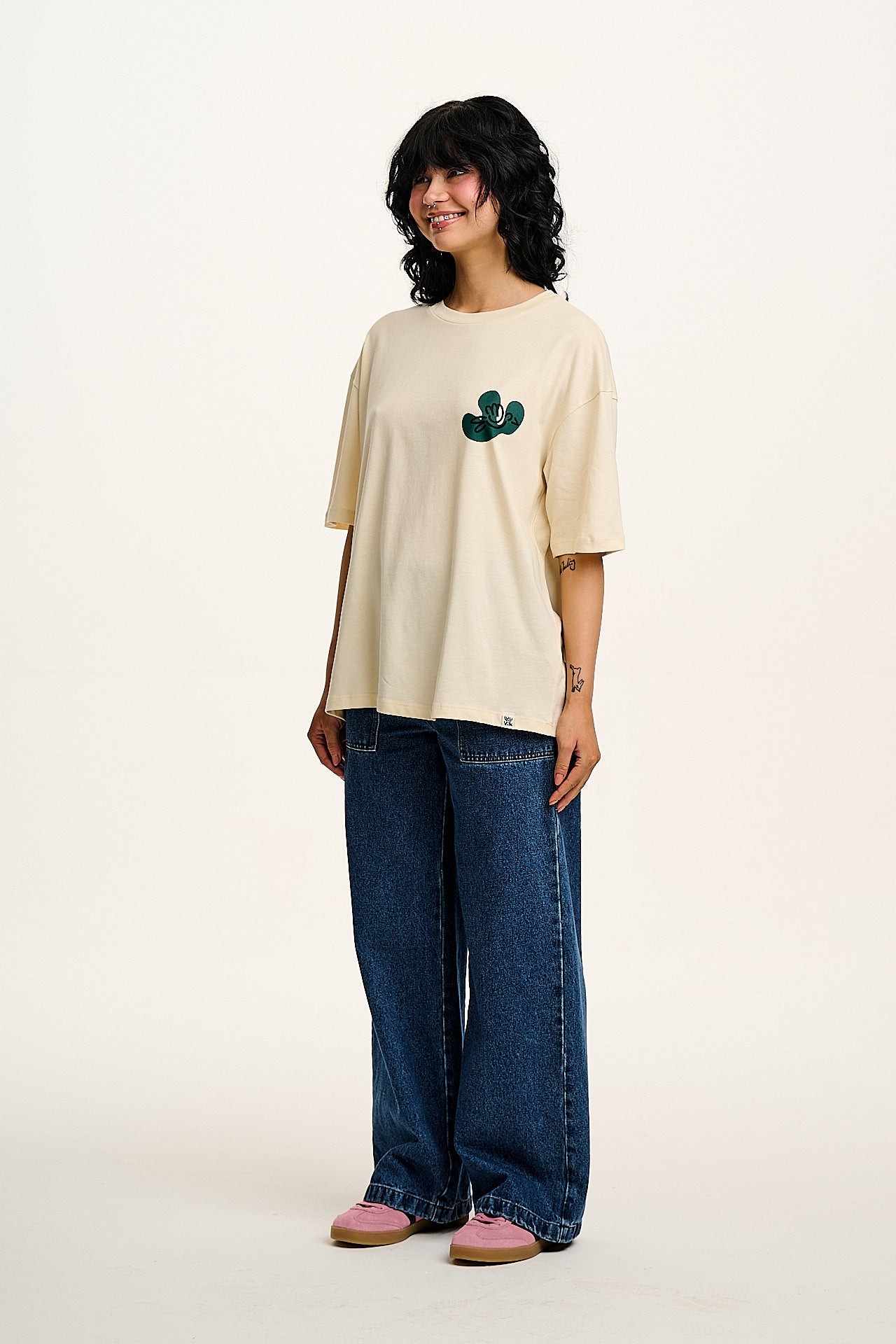 L.E. Benny - Oversized Cotton Tee in Artist Print by Nicoläs Villamizar - Image 7