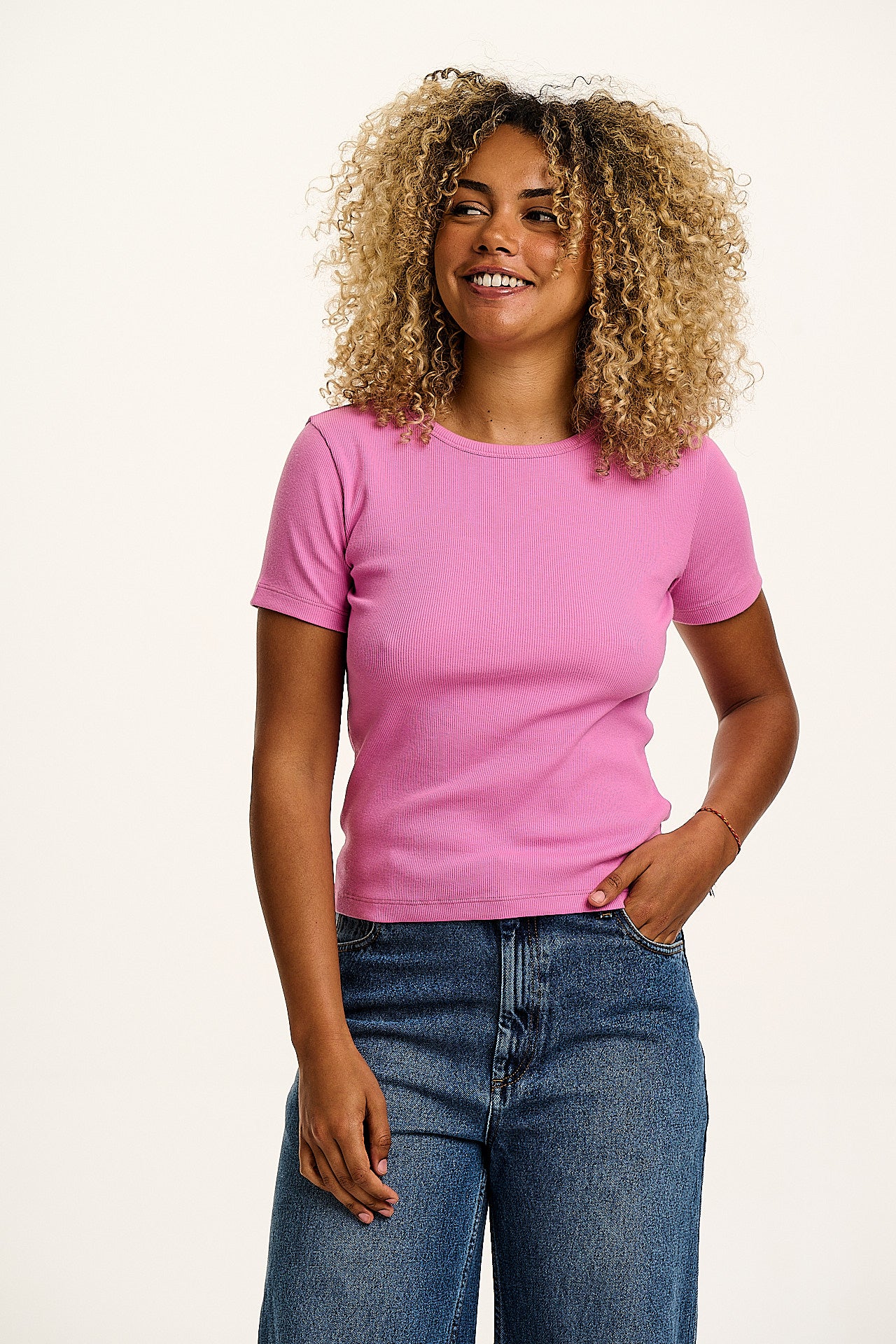Gracie - Cotton Tee in Opera Mauve Pink