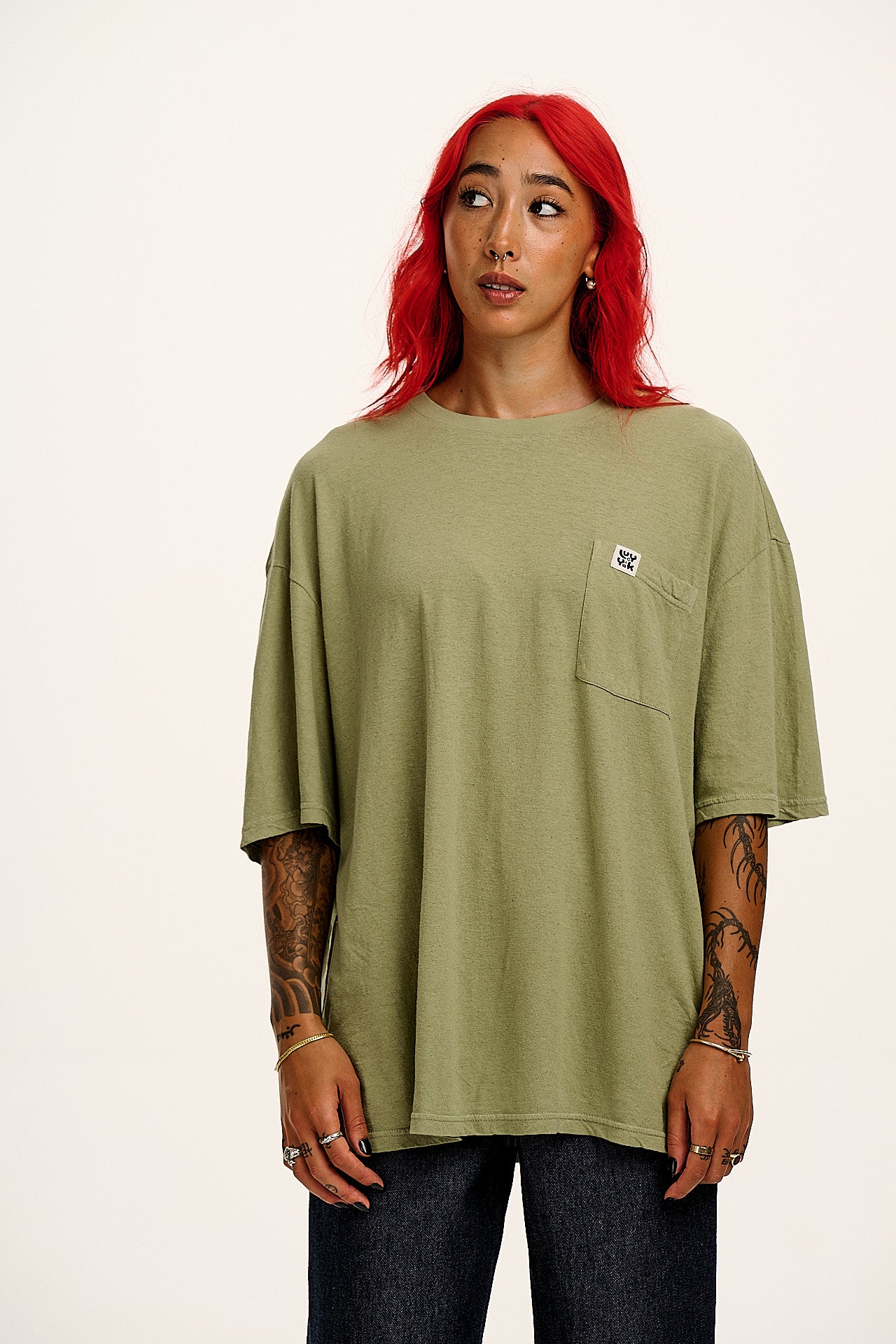 Toulon - Short Sleeve Pocket Tee in Sage Green - Image 2