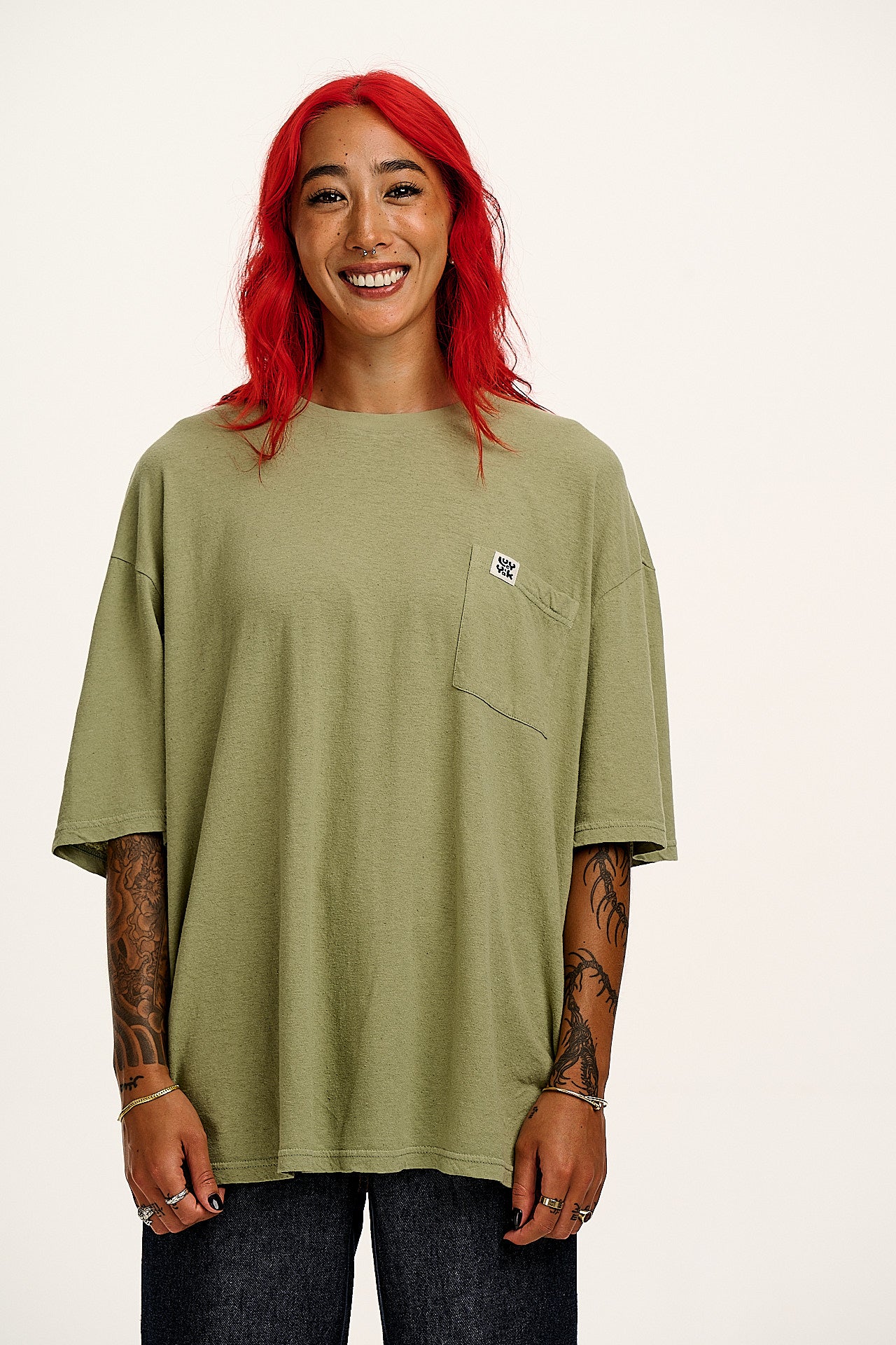 Toulon - Short Sleeve Pocket Tee in Sage Green - Image 3