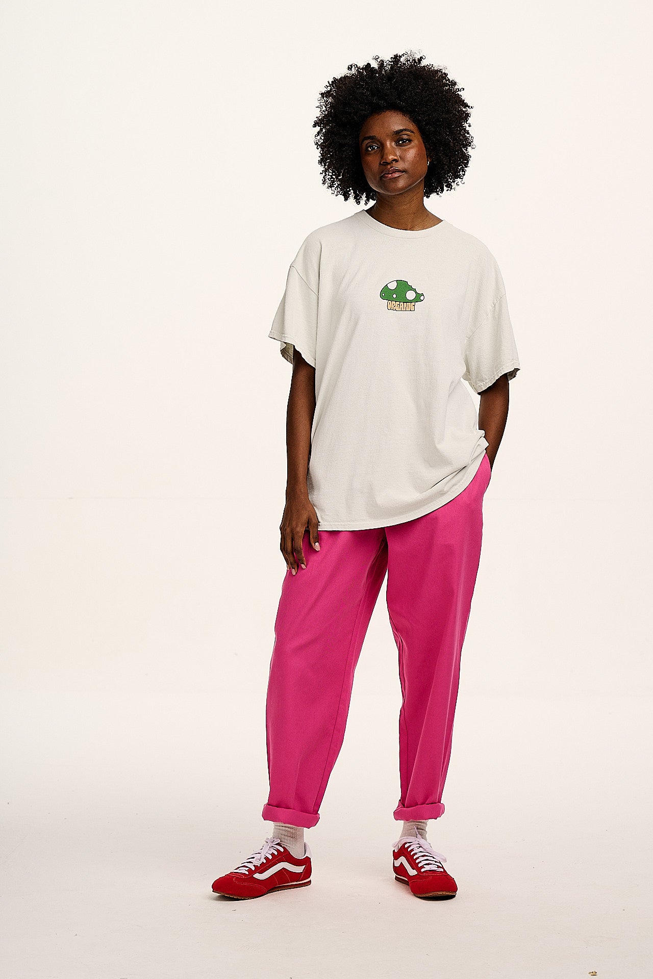 Alexa - Cotton Trousers in Mulberry Pink - Image 9