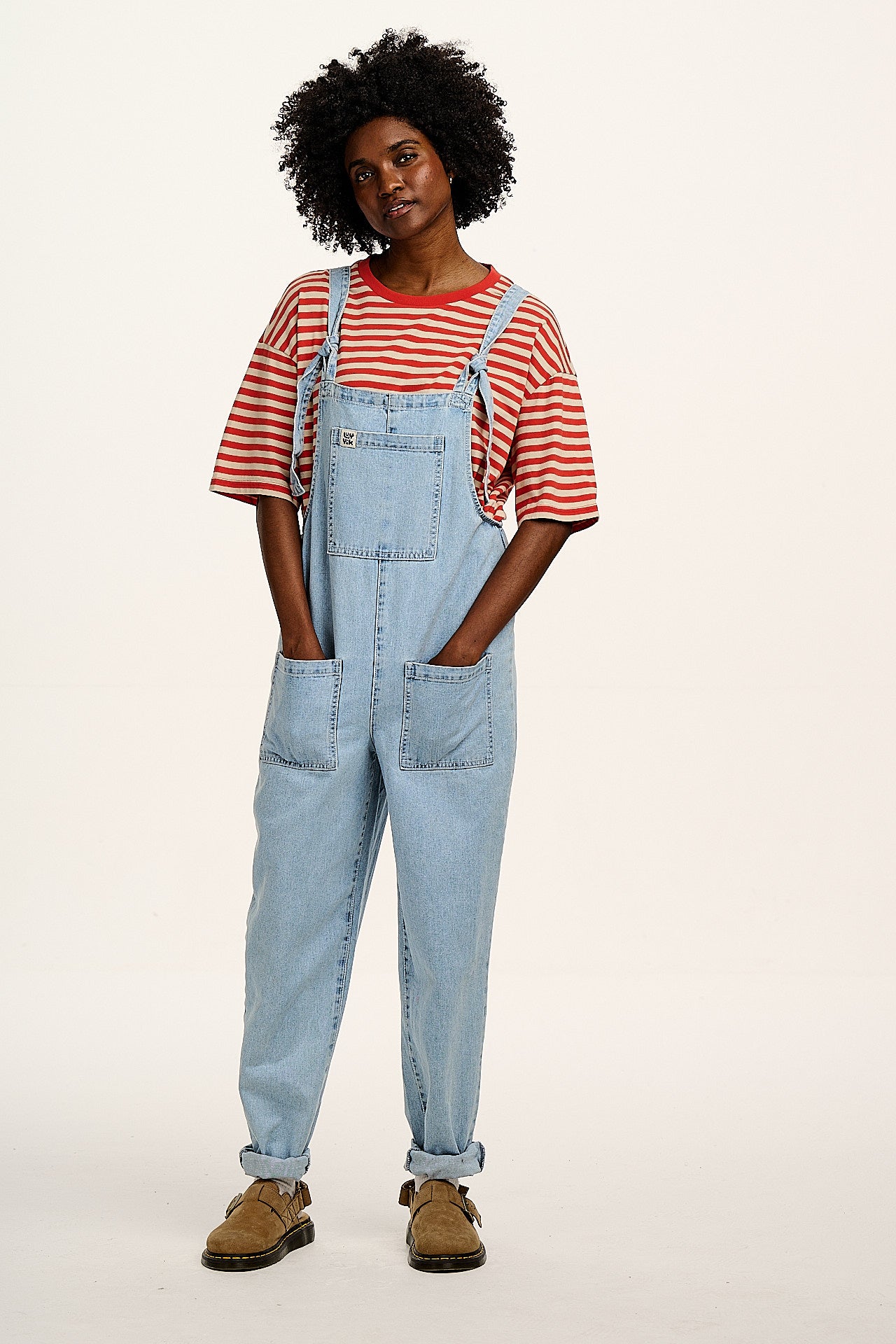 Benny - Oversized Cotton Tee in Red Stripe - Image 11
