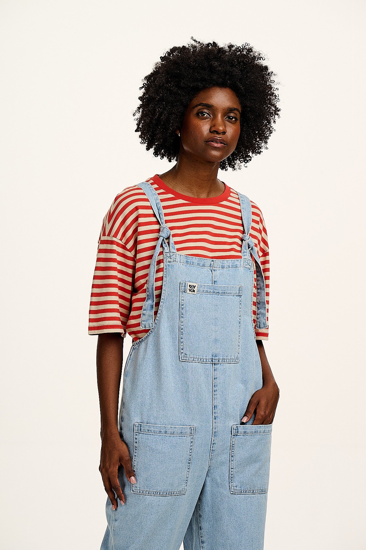 Benny - Oversized Cotton Tee in Red Stripe - Image 13