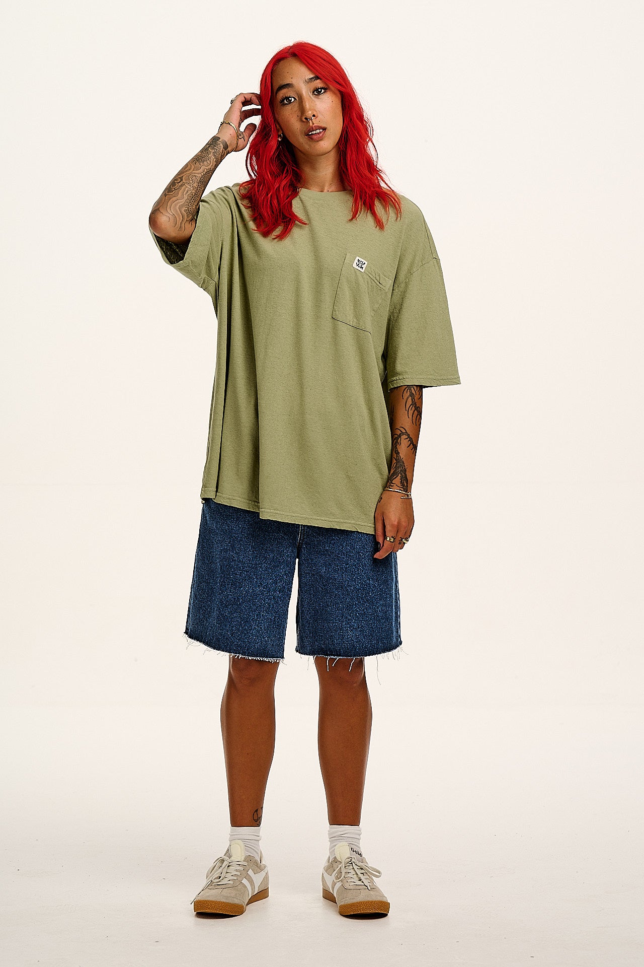 Toulon - Short Sleeve Pocket Tee in Sage Green - Image 6