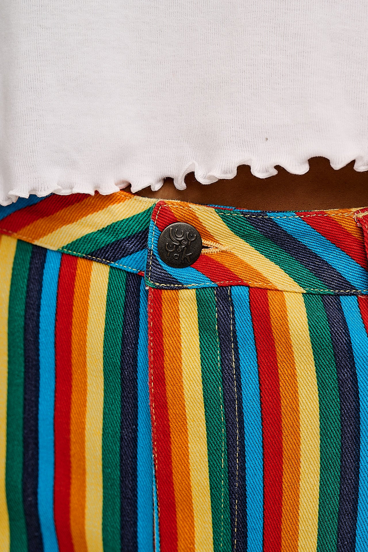 Carter - High Waisted Jeans in Rainbow Print - Image 6