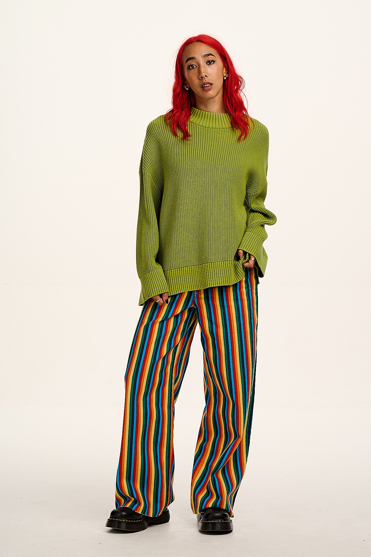 Carter - High Waisted Jeans in Rainbow Print - Image 13