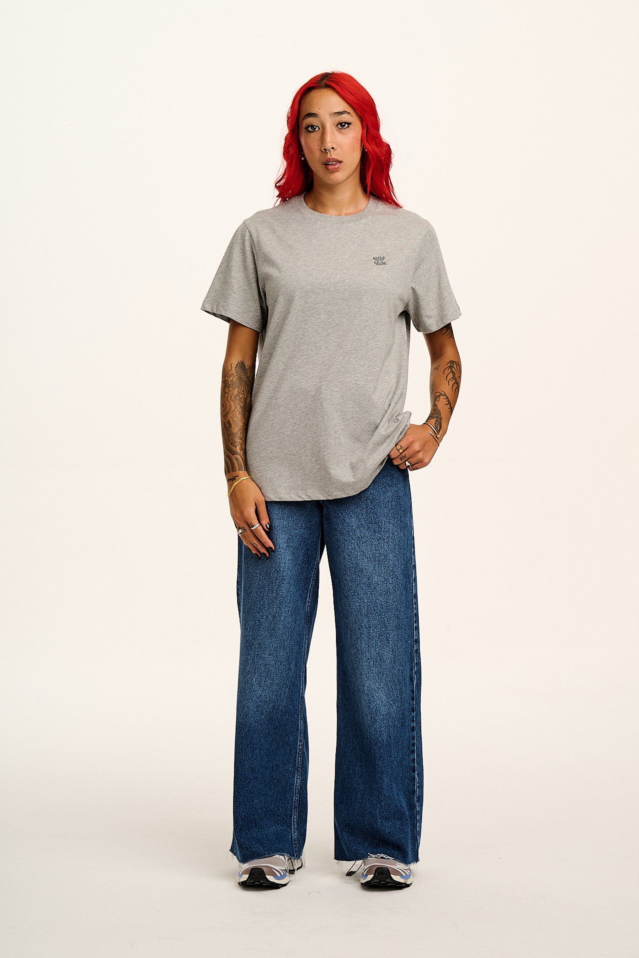 Denver - Cotton Tee in Grey Marl - Image 6