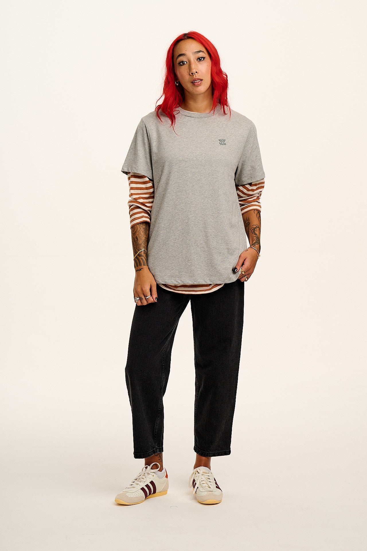 Denver - Cotton Tee in Grey Marl - Image 3