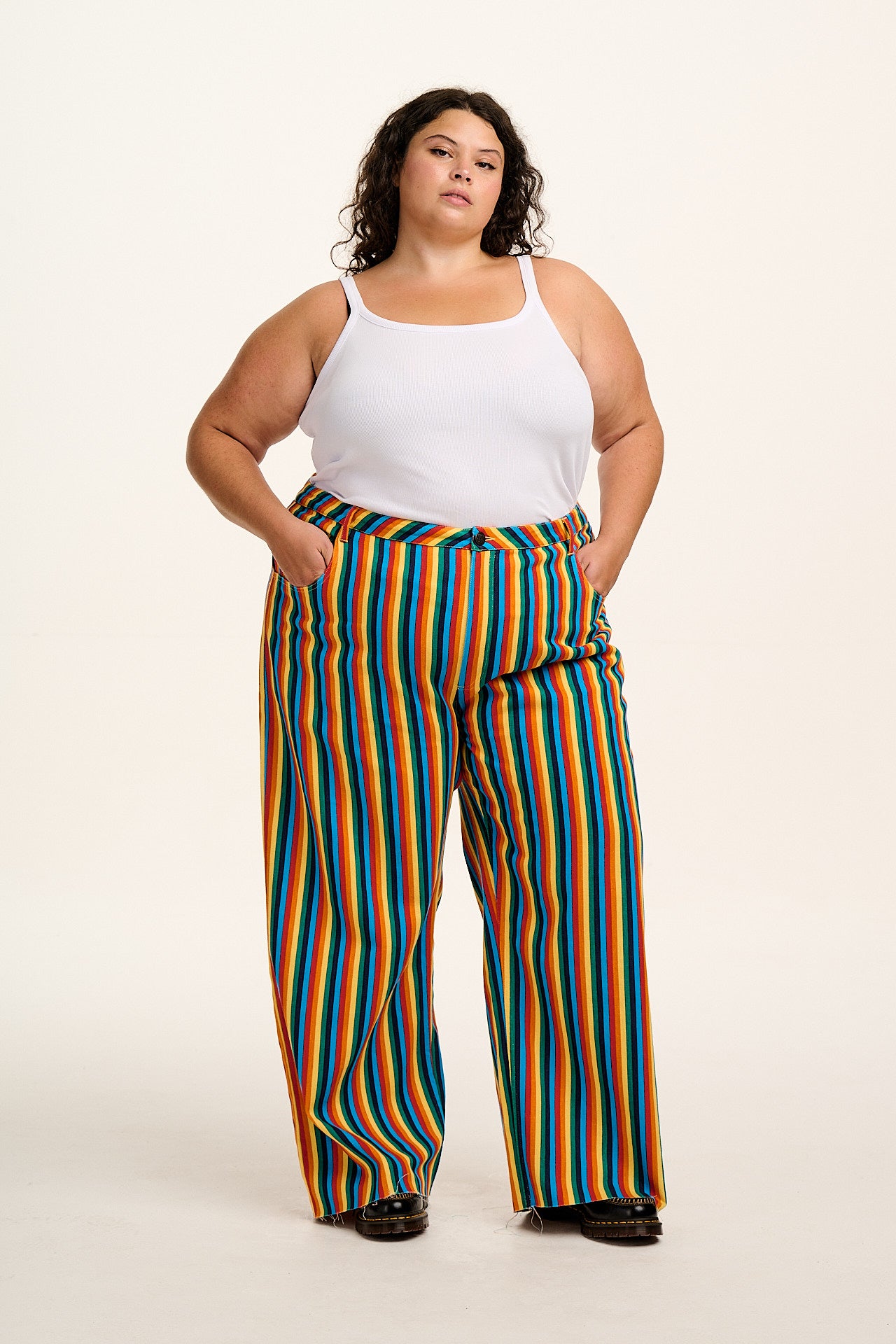 Carter - High Waisted Jeans in Rainbow Print - Image 8