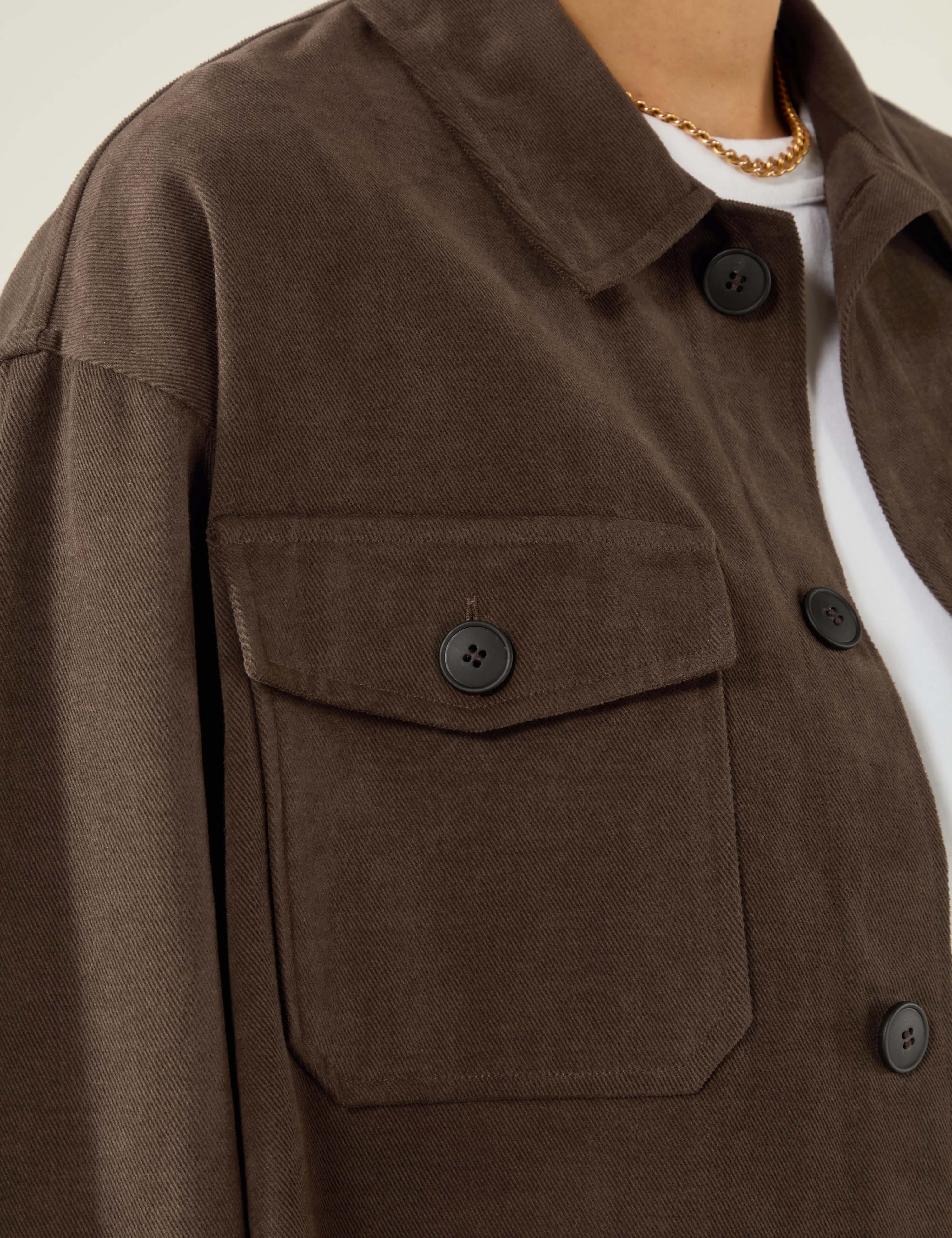 Stow Overshirt: Brushed Twill, Mocha - Image 6